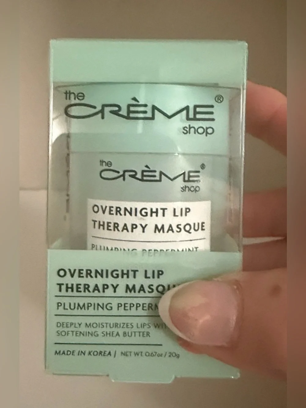 The Crème Shop Overnight Lip Therapy Masque in mint